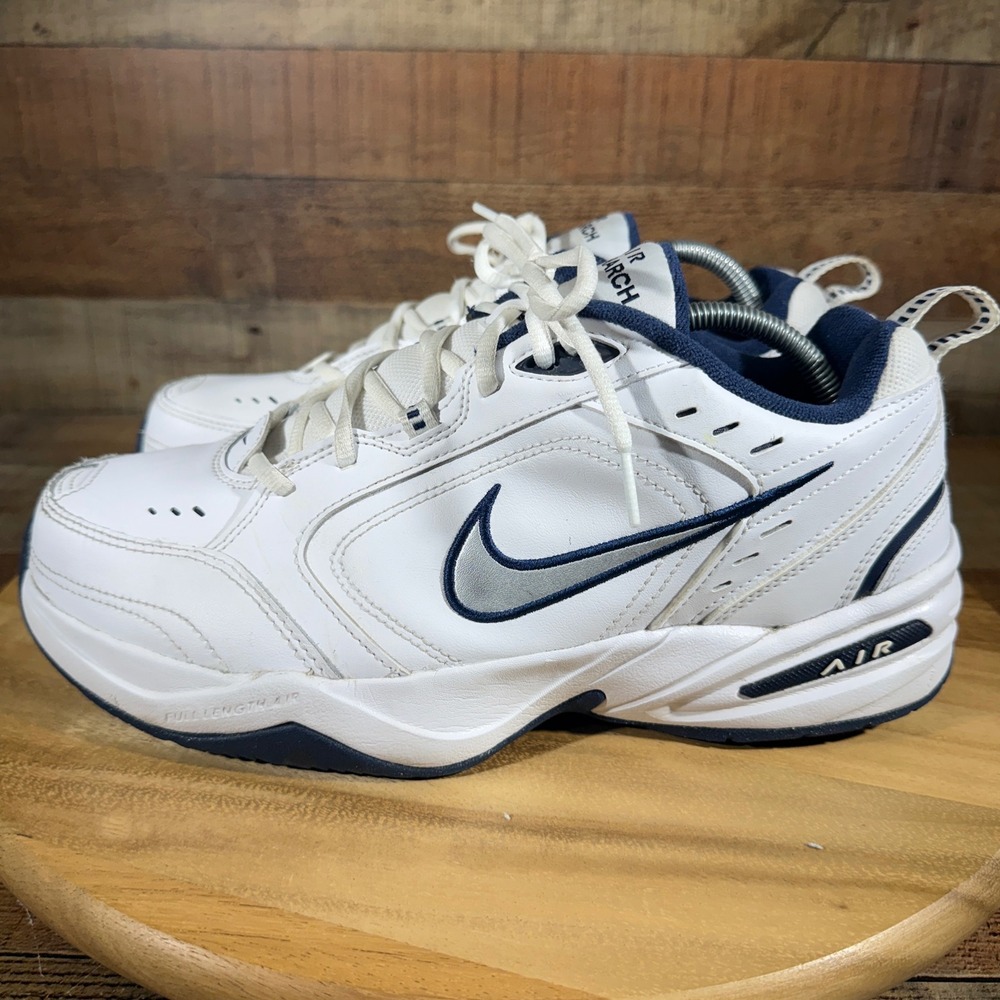 Nike Air Monarch IV Mens 10.5 Shoes White Blue 4E Extra Wide Sneaker 416355-102